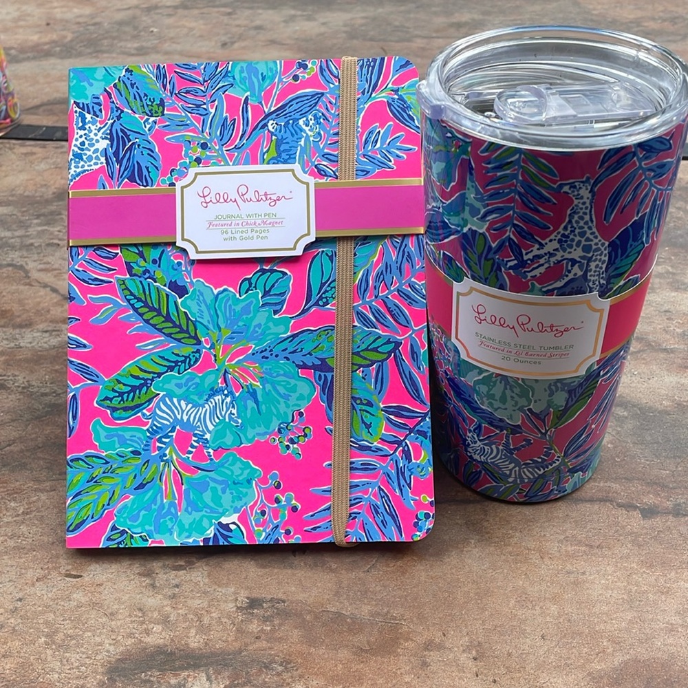 Lilly Pulitzer Journal, Pen, 20oz. tumbler with lid- New!